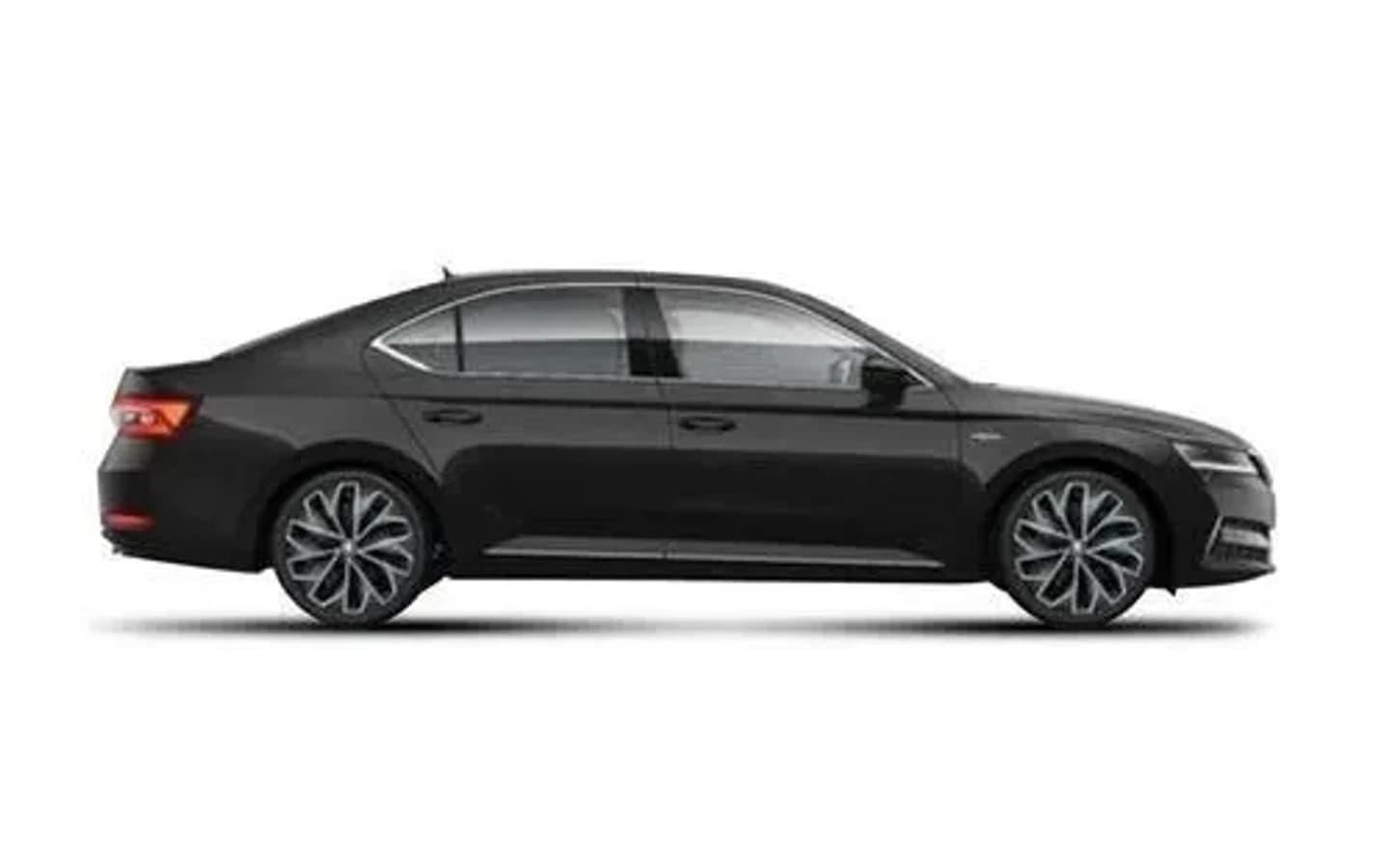 A black Skoda Superb and a Ford Focus on a white background represent a Belek taxi to hotels for three passengers.